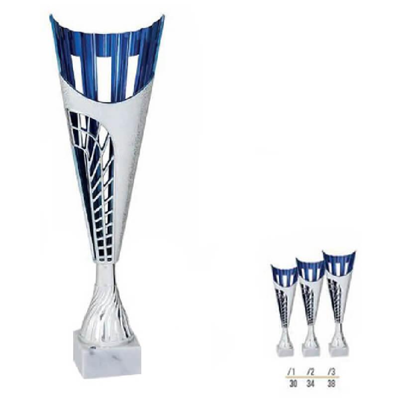 Športový pohár strieborno modrý  - E521/1