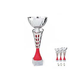 Športový pohár strieborno červený  - E130/1