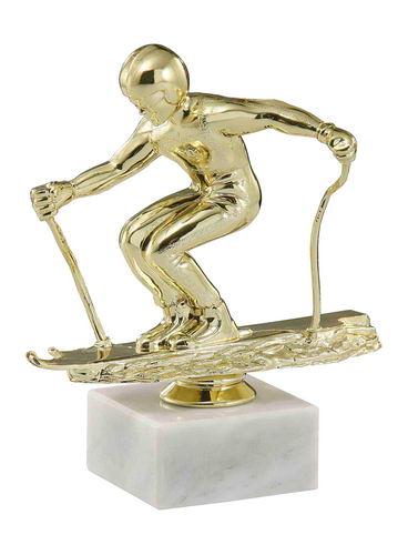 Figúrka lyžiara zlatá 16 cm - E531